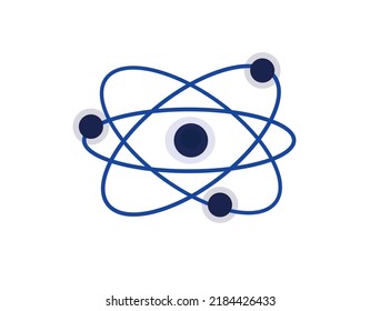 Molecular Atom Neutron Icon On White Background.