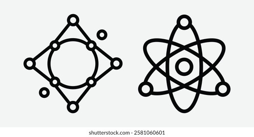 Molecular and Atomic Structure Icon. Atomic and Molecular Structure Illustration. Molecular Icon.