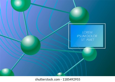 Molecular background in digital style for web and banners