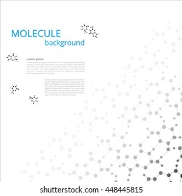 Molecular background. Medical research. The structure of the gene. Microbiological data. Vector illustration.
