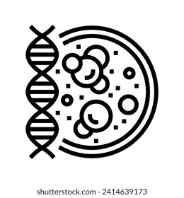 vector de línea criptogenética de biología molecular. signo criptogenético de biología molecular. símbolo de contorno aislado ilustración negra