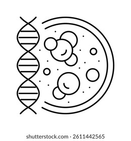 molecular biology cryptogenetics line icon vector. molecular biology cryptogenetics sign. isolated contour symbol black illustration