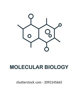 Molecular Biology Icon. Line Element From Bioengineering Collection. Linear Molecular Biology Icon Sign For Web Design, Infographics And More.