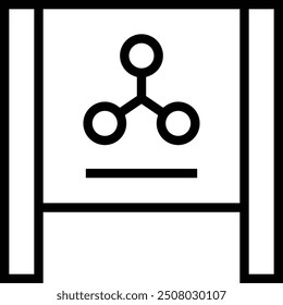 Icono de biología molecular. Diseño de estilo lineal delgado aislado sobre fondo blanco