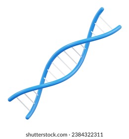 Symbol für die Struktur des molekularen blauen DNA-Strangs. 3D-Stock-Vektorgrafik auf isoliertem Hintergrund.