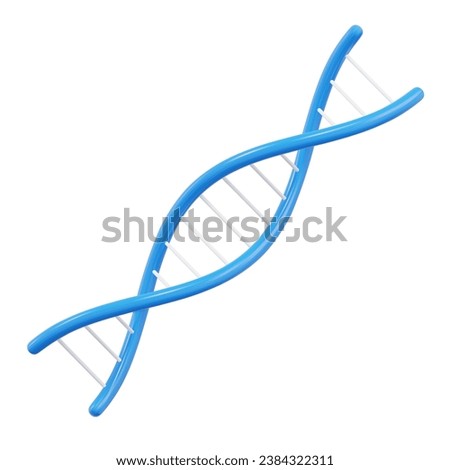 Molecular blue dna strand structure icon. 3d stock vector illustration on isolated background.