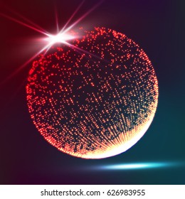 Molecular Bond Broken Lights Triangle Plexus Elements Science Technology Concept. Elegant Background For Business Presentation. Array With Splash Particles.