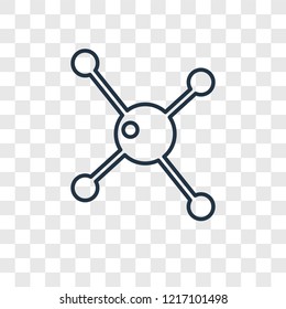 Molecular bond concept vector linear icon isolated on transparent background, Molecular bond concept transparency concept in outline style