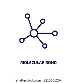 molecular bond icon from education collection. Thin linear molecular bond, structure, chemical outline icon isolated on white background. Line vector molecular bond sign, symbol for web and mobile