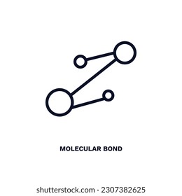 molecular bond icon. Thin line molecular bond icon from education and science collection. Outline vector isolated on white background. Editable molecular bond symbol can be used web and mobile