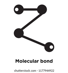 Molecular bond icon vector isolated on white background, logo concept of Molecular bond sign on transparent background, filled black symbol
