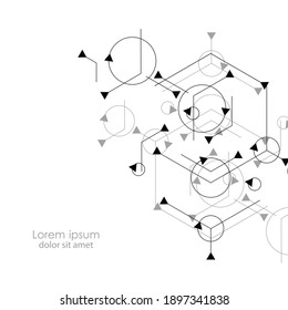 Molecular cell connection. Internet technology. Biology science background. Abstract geometric background