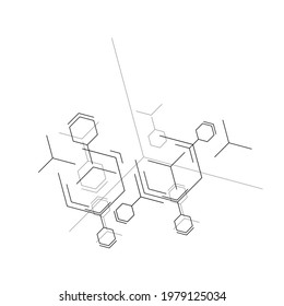 Molecular cell connection. Internet technology. Biology science background. Abstract geometric background