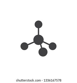 Molecular chemical scheme vector icon. filled flat sign for mobile concept and web design. Molecule, atom glyph icon. Chemistry symbol, logo illustration. Pixel perfect vector graphics