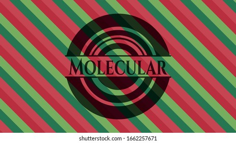 Molecular christmas badge background. Vector Illustration. Detailed.