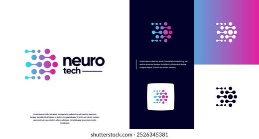 molecular circuit logo , nervous system , science , modern technology , vector graphic 