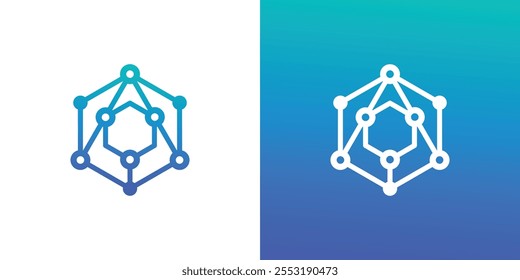 Logos de combinación molecular en Formas hexagonales, hexagonales y moleculares