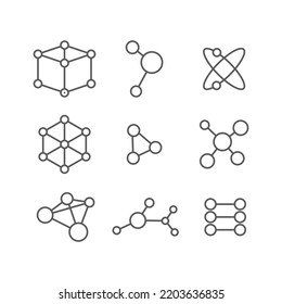 icono del compuesto molecular. Elemento de icono científico para concepto móvil y aplicaciones web. Icono de compuesto molecular de línea delgada se puede usar para web y móvil sobre fondo blanco