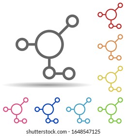 Molecular compound in multi color style icon. Simple thin line, outline vector of science icons for ui and ux, website or mobile application