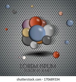 Molecular compound on the grid background, Vector eps 10