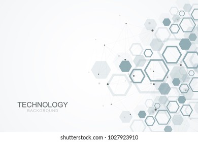 Molecular concept of neurons and nervous system. Scientific medical research. Molecule structure with particles. Science and technology background molecule for banner or flyer. Vector illustration