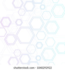 Molecular concept of neurons and nervous system. Scientific medical research. Molecule structure with particles. Science and technology background molecule for banner or flyer. Vector illustration