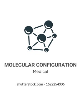 Molecular configuration glyph icon vector on white background. Flat vector molecular configuration icon symbol sign from modern medical collection for mobile concept and web apps design.