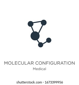 Vector de icono de configuración molecular. Icono de configuración molecular plana de la colección médica aislado en fondo blanco. La ilustración vectorial puede utilizarse para el diseño gráfico web y móvil, 