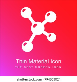 Molecular configuration red and pink gradient material white icon minimal design