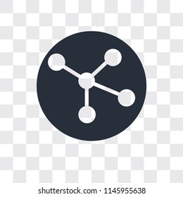 Molecular configuration vector icon isolated on transparent background, Molecular configuration logo concept