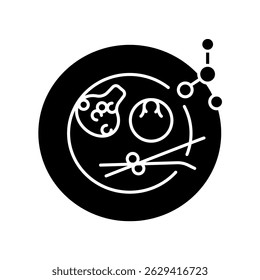 molecular cuisine black glyph icon. Vector isolated element. 