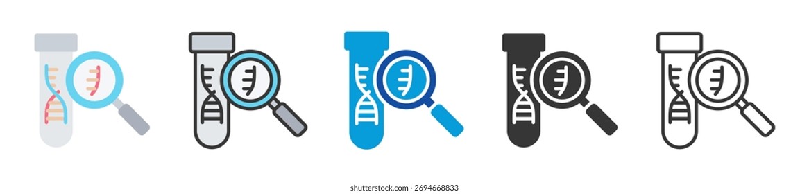 Conjunto de iconos de diagnóstico molecular Estilo múltiple Varias colecciones