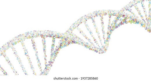 Molecular DNA On White Background.Biotechnology, Biochemistry, Genetics And Medicine Concept.Vector Illustration.