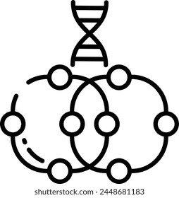 Molecular DNA outline vector illustration