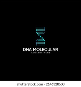 Molecular DNA vector illustration logo. unique, simple, clean and elegant
