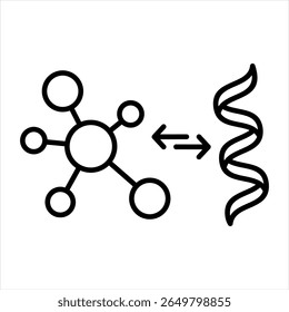 Molecular Docking Outline Icon Vector Illustration