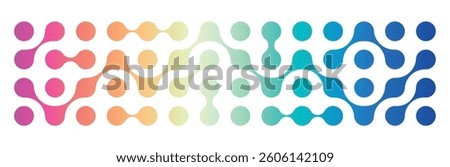 Molecular dot connect pattern with metaball shapes. Abstract fluid morphing paterns. Flat vector illustration isolated on white background.