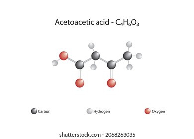 Fórmula molecular del ácido acetoacético. El ácido acetoacético es el ácido beta-keto más simple.