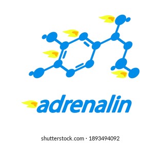 Molekulare Adrenalin-Formel. Symbol. Vektorgrafik.