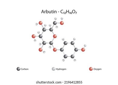 Molecular formula and chemical structure of arbutin svg