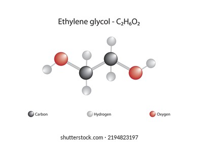 Molecular Formula Chemical Structure Ethylene Glycol Stock Vector ...