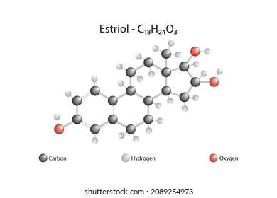 Molecular formula of estriol. Estriol is a steroid, a weak estrogen and female sex hormone. It is one of the three main endogenous estrogens.