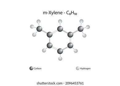 Molecular formula of m-Xylene. m-Xylene is an aromatic hydrocarbon. It is one of three isomers of dimethylbenzene, collectively known as xylenes.
