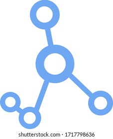 Icono del vector del logotipo de la moneda de un símbolo molecular futuro