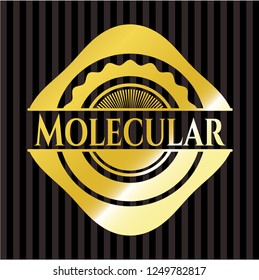 Molecular gold shiny emblem