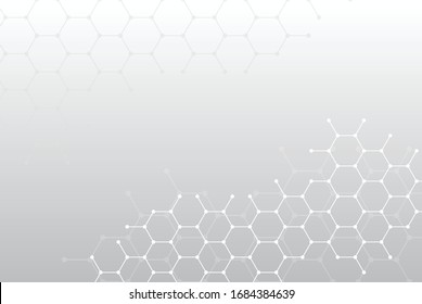 Molecular Grey Hexagonal Structure Healthcare Medical Banner Background Design.