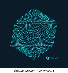 Cuadrícula molecular. 3 d estilo tecnológico. Ilustración vectorial. Estructura de conexión futurista para la química y la ciencia.
