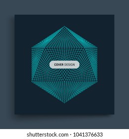 Molecular grid. 3d technology style. Vector illustration. Futuristic connection structure for chemistry and science.
