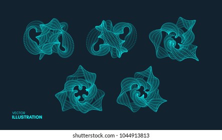 Molecular grid. 3d technology style with particle. Vector illustration. Futuristic connection structure for chemistry and science.