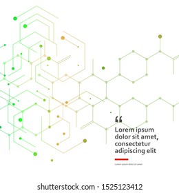 Molecular hexagons structures on white background. Vector illustration